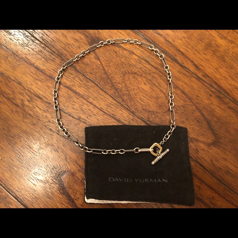 David Yurman Figaro Chain, silver and gold, 16”